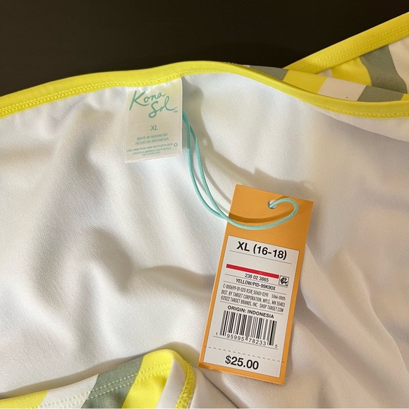 NWT Kona Sol Yellow Stripe Bikini Bottom Size XL - Picture 7 of 11